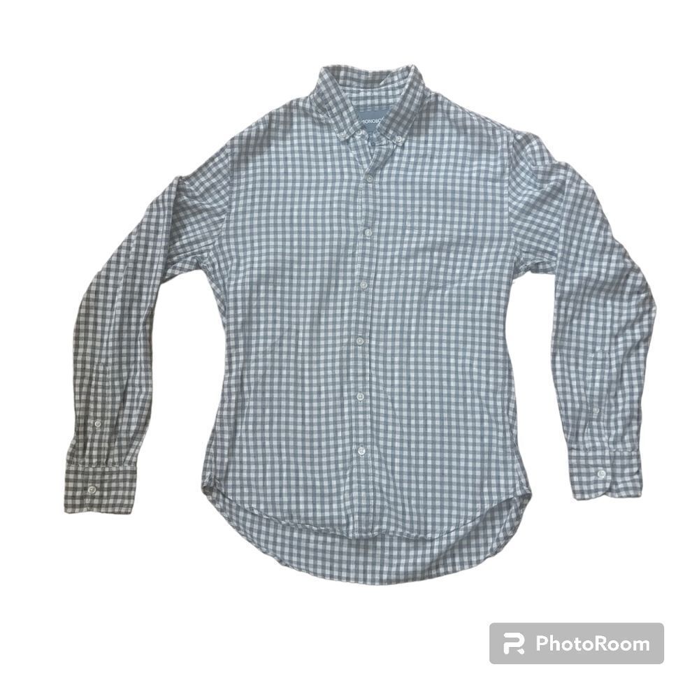 Bonobos Men's Checkered Slim Fit Button Down. Size M.